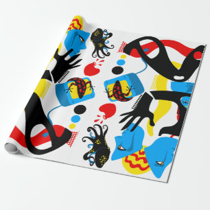 Blaues Fernsehen Geschenkpapier