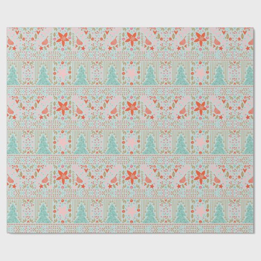 Blaues festes Hübsches Weihnachtsgeschenkpapier Geschenkpapier (Flach)