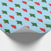 Blaues festes Mushroom-Umschlagpapier Geschenkpapier (Ecke)