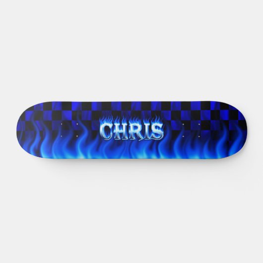 Blaues Feuer Chris-Skateboards und Flammenentwurf Skateboard (Horizontal)