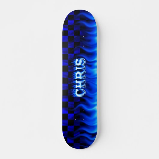 Blaues Feuer Chris-Skateboards und Flammenentwurf Skateboard (Vorne)