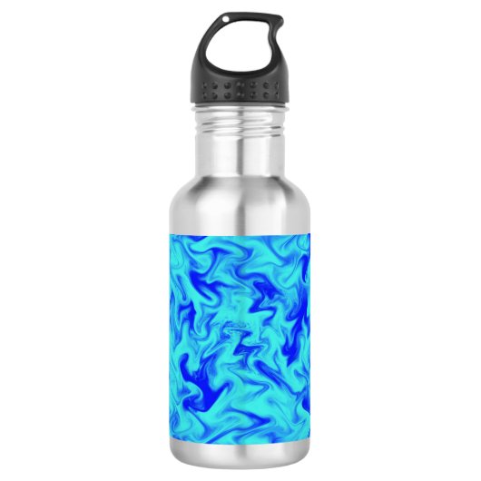 Blaues Feuer Edelstahlflasche (Vorderseite)