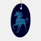 Blaues Feuer Einhorn Keramik Ornament (Rechts)