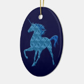 Blaues Feuer Einhorn Keramik Ornament (Links)