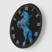 Blaues Feuer Einhorn Römische Uhr (Winkel)