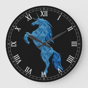 Blaues Feuer Einhorn Römische Uhr