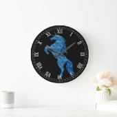 Blaues Feuer Einhorn Römische Uhr (Zuhause)