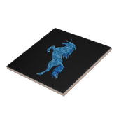 Blaues Feuer Einhorn Tile Fliese (Seite)