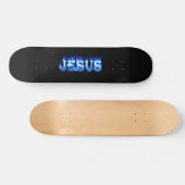 Blaues Feuer Jesus-Skateboards und Flammenentwurf Skateboard (Horizontal)