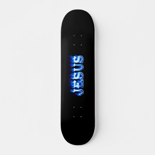 Blaues Feuer Jesus-Skateboards und Flammenentwurf Skateboard (Vorne)