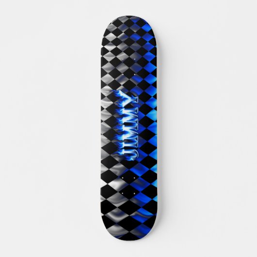 Blaues Feuer Jimmy-Skateboards und Flammenentwurf Skateboard (Vorne)