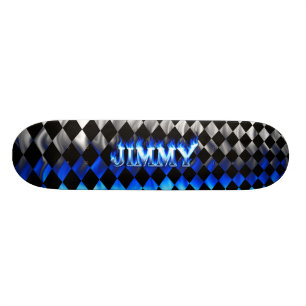 Blaues Feuer Jimmy-Skateboards und Flammenentwurf Skateboard