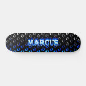 Blaues Feuer Marcus-Skateboards und Flammenentwurf Skateboard (Horizontal)