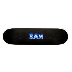 Blaues Feuer Sam-Skateboards und Flammenentwurf Skateboard