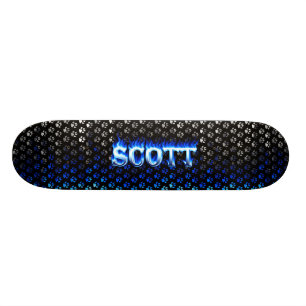 Blaues Feuer Scott-Skateboards und Flammenentwurf Skateboard
