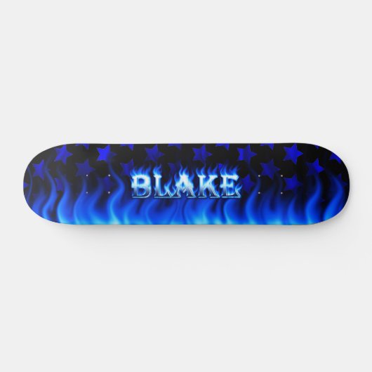 Blaues Feuer Skatersollie Skateboard. Skateboard (Horizontal)