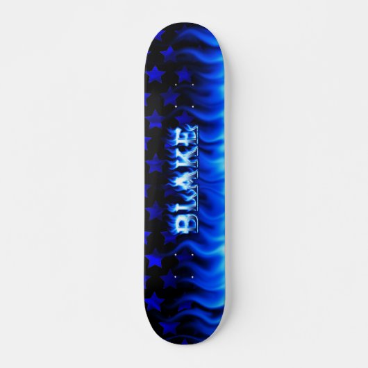 Blaues Feuer Skatersollie Skateboard. Skateboard (Vorne)