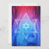 Blaues Feuer und Eis | Star von David Bar Mitzvah Einladung (Rückseite)