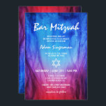 Blaues Feuer und Eis | Star von David Bar Mitzvah Einladung<br><div class="desc">Atemberaubend Blau und Rot, Feuer und Eis Party Thema Bar Mitzvah Einladungen können Sie ganz Ihre eigenen mit einer personalisierten Touch. Die originale Aquarellbilder zeigen Flammen aus rotem Feuer und blauem Eis, die sich zu lila und violetten Farbtönen verbinden. Dieses personalisierte Bar Mitzvah Einladungs-Template ist mit einem flammenähnlichen, modernen Skript...</div>
