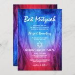 Blaues Feuer und Eis | Star von David Bat Mitzvah Einladung<br><div class="desc">Elegante, blaue, rote Feuer- und Eisladen Bat Mitzvah, die einfach mit Ihren eigenen Details angepasst werden können. Die wunderschöne Aquarellbild zeigt die tanzenden Flammen von Rot und Blau mit lila und violetten Mischungen. Diese personalisierte Bat Mitzvah Einladungsvorlage wird mit einem flammenähnlichen Schrift und einem modernen serifenlosen Schriftart-Stil erstellt. Der Stern...</div>