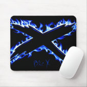 BLAUES FEUER X, blaues X Mousepad (Mit Mouse)