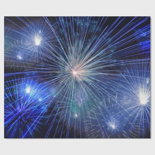 blaues Feuerwerkpapier Geschenkpapier (Flach)