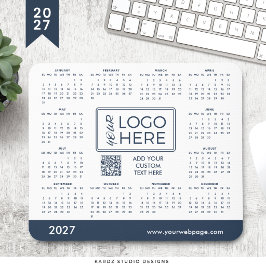 Blaues Firmenlogo 2027 Kalender Mauspad
