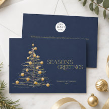 Blaues Firmenlogo für Geschäfts-Weihnachtskarten