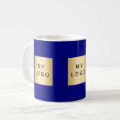 blaues Firmenlogo Kaffeetasse (Vorderseite Links)