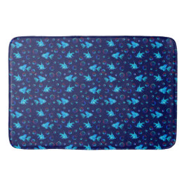 Blaues Fisch Badematte