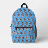 Blaues Fisch Bedruckter Rucksack (Vorderseite)