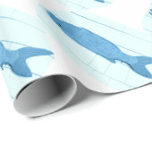 Blaues Fisch-Diagonallogo Geschenkpapier (Rolleneckpunkt)