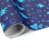 Blaues Fisch Geschenkpapier (Rolleneckpunkt)