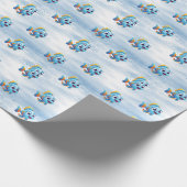 Blaues Fisch Geschenkpapier (Ecke)
