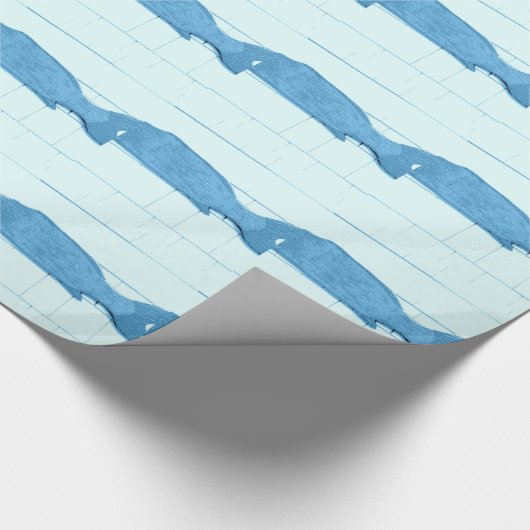 Blaues Fisch Geschenkpapier (Ecke)
