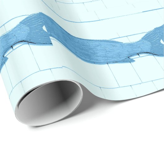 Blaues Fisch Geschenkpapier (Rolleneckpunkt)