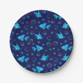 Blaues Fisch Pappteller (Vorderseite)