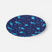 Blaues Fisch Pappteller (Schrägansicht)