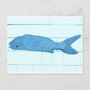 Blaues Fisch Postkarte