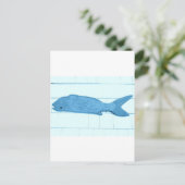 Blaues Fisch Postkarte (Stehend Vorderseite)