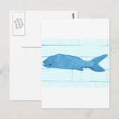 Blaues Fisch Postkarte (Vorne/Hinten)