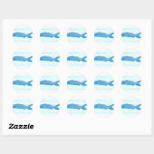 Blaues Fisch Runder Aufkleber (Blatt)