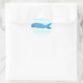 Blaues Fisch Runder Aufkleber (Tasche)
