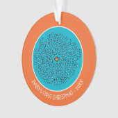 Blaues Fisch-Schulmuster mit kleinen orange Ornament (Vorderseite)