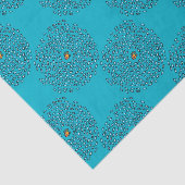 Blaues Fisch-Schulmuster mit kleinen orange Seidenpapier (Ausschnitt)