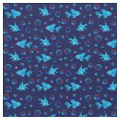 Blaues Fisch Stoff (Nahaufnahme)