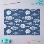 Blaues Fischen Seidenpapier (Basteln)