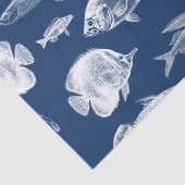 Blaues Fischen Seidenpapier (Detail)
