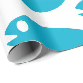 Blaues Fischentwurfs-Packpapier Geschenkpapier (Rolleneckpunkt)