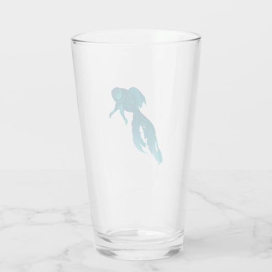 Blaues Fischglas Glas (Rückseite)